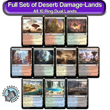 Desert Damage Dual Lands MTG Full Set All 10 Magic Commander EDH Ping Mana Lot [ picture