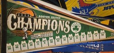 NBA Boston Celtics Vintage 1985-1986 World Champions Team Logo Roster Pennant picture