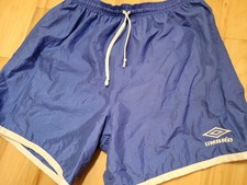 Vtg Umbro Soccer Shorts Elastic Waist Blue Mens Size Large 80s 90s Athletic picture