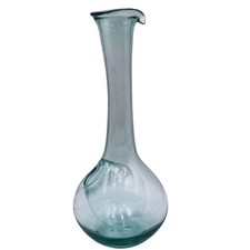 Kalalou Hand Blown Glass Wine Decanter with Internal Ice Chamber Light Green 16