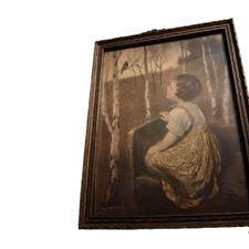 Antique John Dressher  Framed Painting picture
