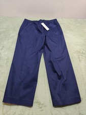 Alfred Dunner Pants Womens 18 Short NWT Navy Blue Pull On Elastic Waist Stretch picture