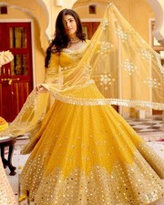 Indian Ethnic Wear Georgette Lehenga Choli With Net Dupatta For Wedding & Party picture