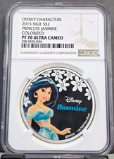 2015 NIUE SILVER 2 DOLLARS S$2 DISNEY PRINCESS JASMINE NGC PF 70 ULTRA CAMEO GEM picture