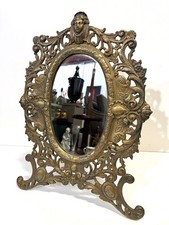 Antique Bradley & Hubbard Cast Iron Large Easel Back Table Mirror picture