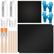 15 Pcs Carbon Fiber Repair Kit with 3k 200g Plain Weave Carbon Fiber Fabric, Epo picture