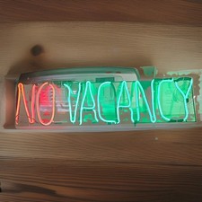 Haunted Living No Vacancy Neon Halloween Sign Indoor Corded New in Box 30