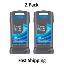Dove Men+Care Clean Comfort Antiperspirant Deodorant Stick 2.6oz Twin Pack 72H picture