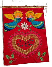 VTG 1973 Bucilla Wall Hanging Felt Sequins “Christmas Love” picture