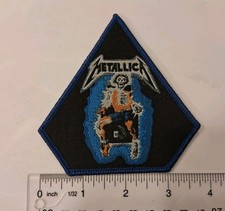 Metallica Ride The Lightning Upside Down Diamond Shape Purpl Border Woven Patch  picture