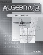 Algebra 2 Quiz / Test Key Abeka picture