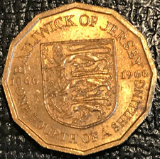 HIGH GRADE UNC BAILIWICK OF JERSEY 1966 1/4 SHILLING COIN-MAR084 picture