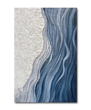 Limiyer Art Hand-Painted Blue and White Texture Abstract Art Oil Painting Mod... picture