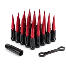 KSP 24PCS Extra-Large M14x1.5 Red Spike Lug Nut For Silverado 1500 F150 Ram 1500 picture