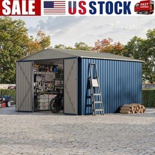 ✨10x10FT Outdoor Storage Shed Large Metal Garden Shed Tool Shed w/Lockable Door picture