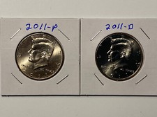 2011 P&D KENNEDY HALF DOLLAR Set (2 COIN SET) Brilliant Uncirculated Quality picture