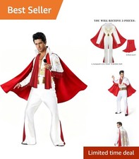 Men's 50s Rock Star Disco-Outfit Halloween Carnival Costume Set Adult for Men picture