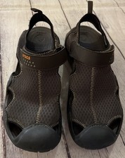 Crocs Swiftwater Fisherman Deck Water Sandals Men's Size 9 Brown Mesh picture