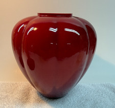 FENTON Ruby Cased Vase 2005 100th Anniv. 7