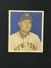 1949 Bowman Johnny Mize #85 Gray Back No Name on Front Slight Crease picture