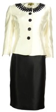 Kasper Women's Business Skirt Suit (10, Pearl/Black) picture