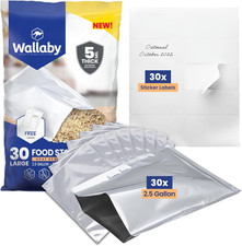 Wallaby 2.5-Gallon Open Top 10 Mil Mylar Bags, Sticker Labels (30-Pack) picture