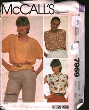 7969 Vintage McCalls SEWING Pattern Misses Tops UNCUT 6 Summer Spring Casual picture