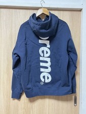 Supreme Satin Applique Hooded Sweatshirt Washed Navy picture