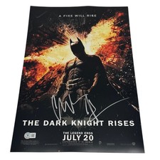 Christian Bale Signed 12x18 Batman Poster Photo Beckett BAS Autoghraph picture