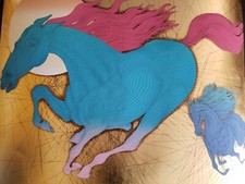 Guillame Azoulay Equus, PP 2006 Limited Edition Print Gold Leaf Print On Black  picture