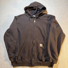 VTG Carhartt Full Zip Hooded Jacket - Mens Large L - Black picture