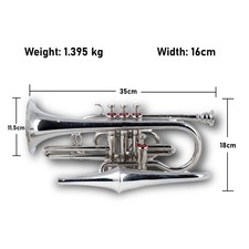 Echo Cornet Brass in Bb 4 Valve Brass FINISH with Case and Mouthpiece Band SALE picture
