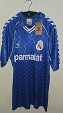 Real Madrid Retro 1986-'87 Hummel Away Blue Valdano #11 2XL Jersey picture