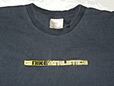 Vintage Nike Athletics Embroidered T‑Shirt Navy Blue Made in USA Men’s L picture