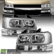 For 2003-2025 Chevy Express/GMC Savana Chrome Headlights w/Bumper Signal Lamps picture