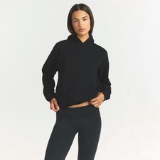 NWT Skims Cotton Fleece Classic Pullover Hoodie in Onyx Sz L Cozy Athleisure picture