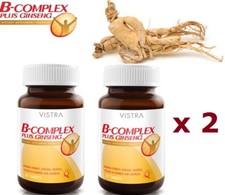 2 x Vistra B-Complex Plus Ginseng Reduce Stress Strengthen Refreshing 30 Tab picture
