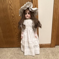 Antique German 19 In. Bisque Head & Kid Body Doll picture