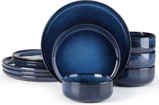 Dinnerware Sets for 4, 12-Piece Stoneware Plates and Bowls Set picture