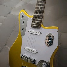 Awesome Jaguar gold top Solid Body 6-String Electric reproduction Maple Neck 22F picture