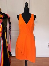 Adelyn Rae Nordstrom Tangerine Orange V-Neck Midi Dress M NWT picture