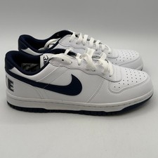 Nike Big Nike Low Shoes Mens Size 8 White Midnight Navy Basketball 355152-140 picture