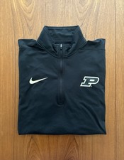 Nike Purdue Boilermakers LS 1/4 Zip Pullover Shirt Men’s Large Black Dri-Fit picture