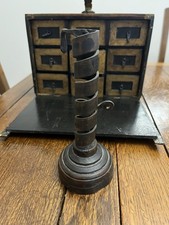 Antique Primitive Spiral Iron Candle Holder. Courting Candle Stick. Early 1800’s picture