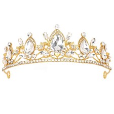 Gold Crown, Crystal Tiaras and Crowns for Green Queen Crown Gold Tiara for Gi... picture