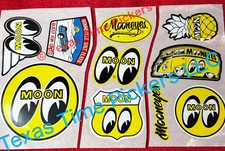 Qty 10 MoonEyes Racing MOON Eyes Sticker Equipped Vintage Hot Rod Stickers picture