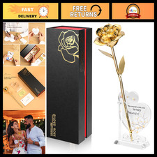 Real 24K Gold Dipped Rose - Unique Handcrafted Gift for Women, Romantic Annivers picture
