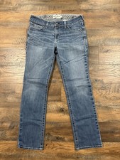 Ariat Womens REAL Straight Icon Jeans 33L Mid-Rise Straight Leg Blue Denim picture