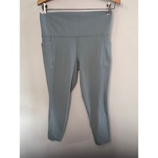Athleta Salutation Stash Pocket II 7/8 Leggings Light Blue Grey Powervita Yoga picture