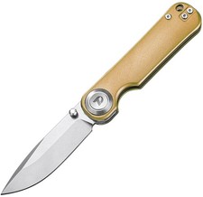 Dreamtech Button Lock Gold Folding Knife 3 in Blade picture